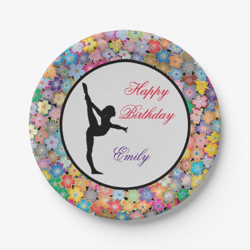 Gymnastics Happy Birthday Personalized Paper Plates