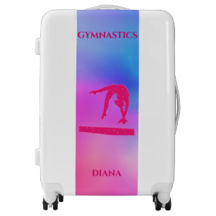 GYMNASTICS HARD SHELL LUGGAGE with custom name.