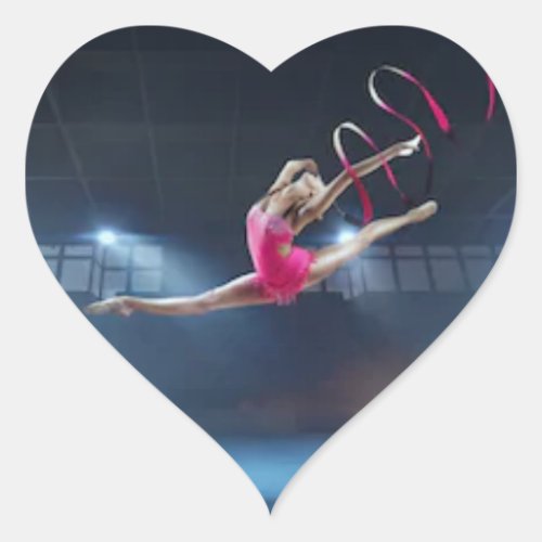 Gymnastics heart glossy stickers heart sticker