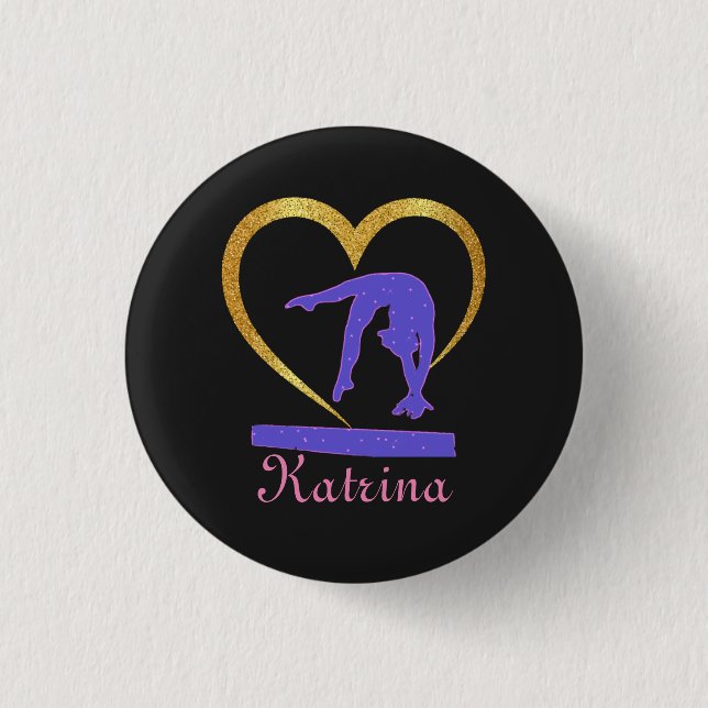 Gymnastics Heart of Gold Gymnast   Button (Front)