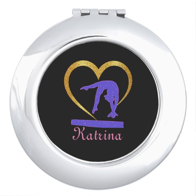Gymnastics Heart of Gold Gymnast  Compact Mirror (Front)