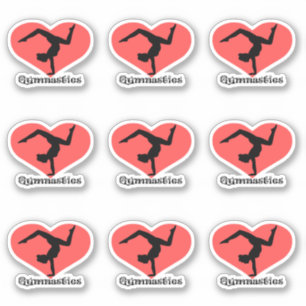 Gymnastics Heart Stickers