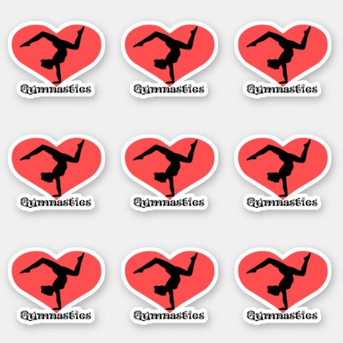 Gymnastics Heart Stickers
