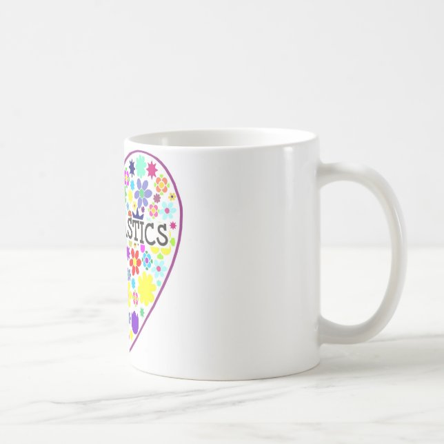 Gymnastics Heart with Flowers Coffee Mug (Right)