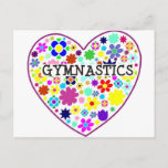 Gymnastics Heart With Flowers Postcard at Zazzle