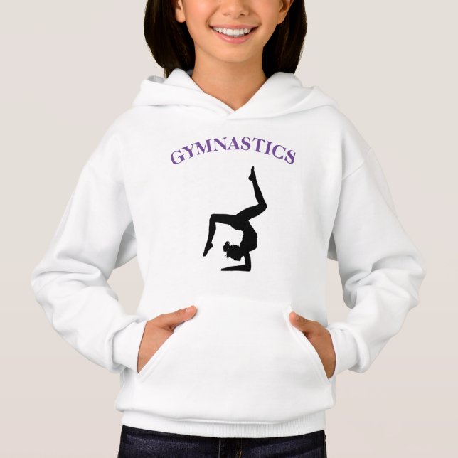 Gymnastics Hoodie for Girls with Name on Back (Front)