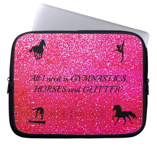 Gymnastics Horses Glitter Electronics Bag
