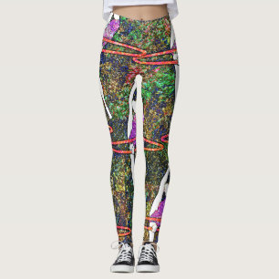 Gymnastics Hula Hoop dance colorful pattern gift Leggings