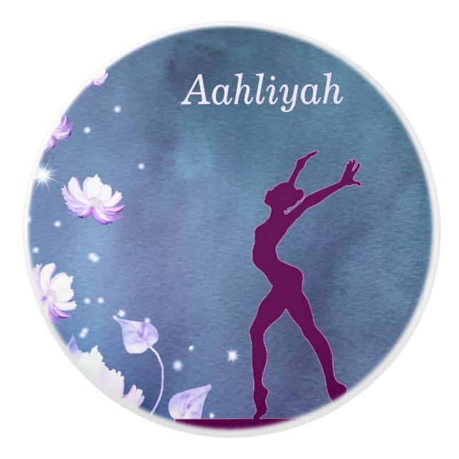 Gymnastics "I Love Gymnastics" Balance Beam    Ceramic Knob (Front)