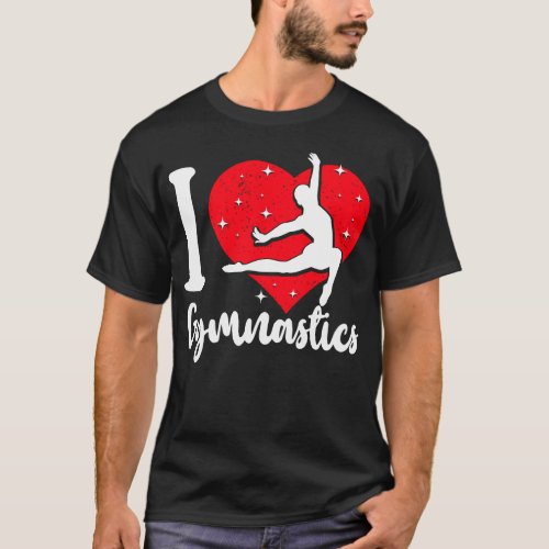 Gymnastics I Love Gymnastics Heart T_Shirt