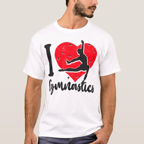 Gymnastics I Love Gymnastics Heart T_Shirt