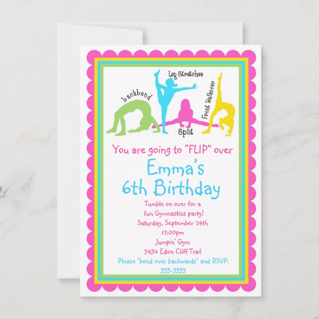 Gymnastics Invitations (Front)