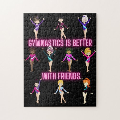 Gymnastics Is Better With Friends Gymnastic Team Jigsaw Puzzle