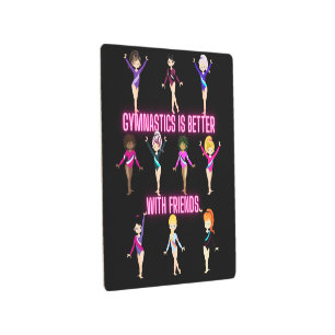Gymnastics Is Better With Friends Neon Metal Print