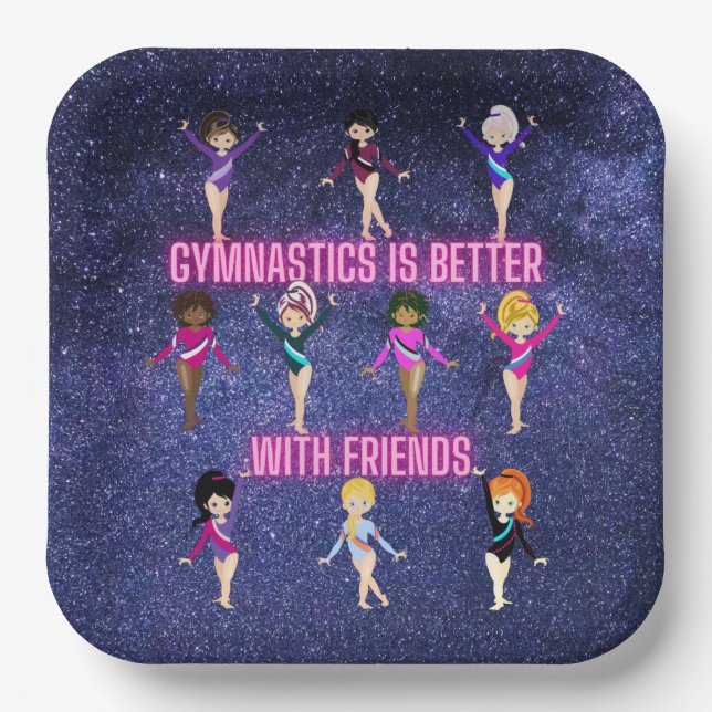 Gymnastics Is Better With Friends    Paper Plates (Front)