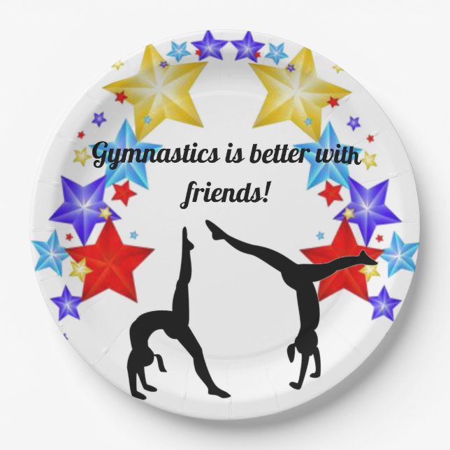 Gymnastics is better with friends   paper plates (Front)