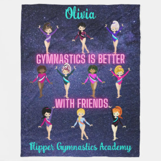 Gymnastics Is Better With Friends Personalized Fleece Blanket