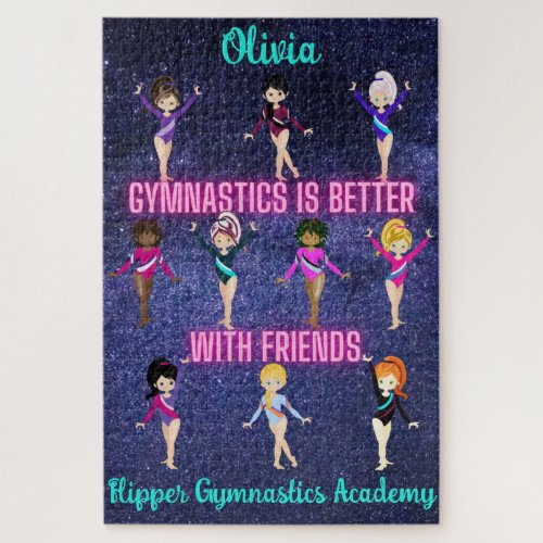 Gymnastics Is Better With Friends Personalized Jigsaw Puzzle