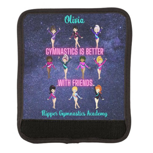 Gymnastics Is Better With Friends Personalized  Luggage Handle Wrap