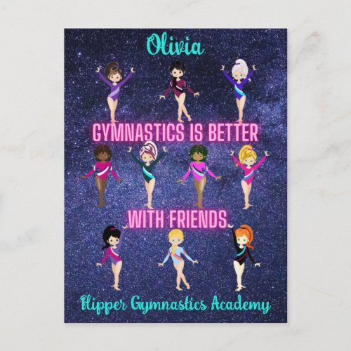 Gymnastics Is Better With Friends Personalized   Postcard