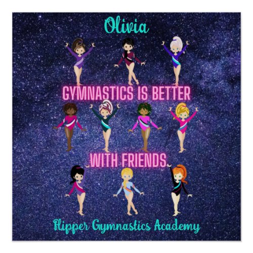 Gymnastics Is Better With Friends Personalized  Poster