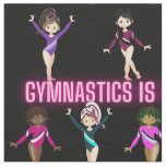 Gymnastics Is Better With Friends Pink Font Fabric