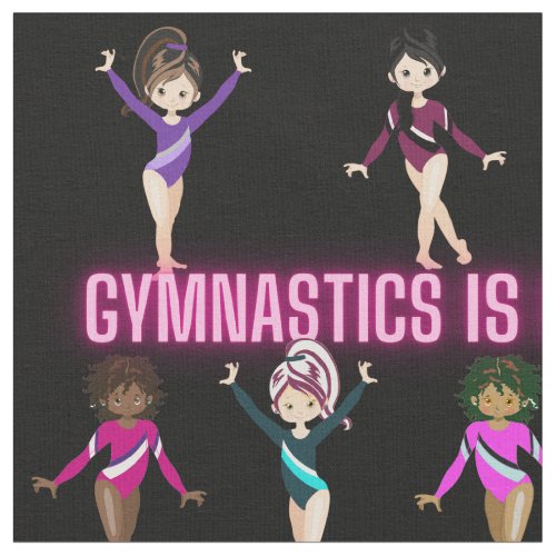 Gymnastics Is Better With Friends Pink Font Fabric