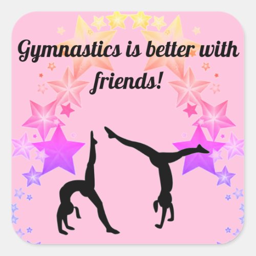 Gymnastics is better with friends Pink Sticker