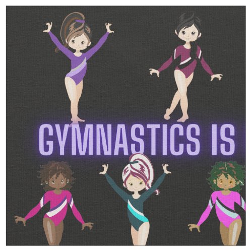 Gymnastics Is Better With Friends Purple Font   Fabric