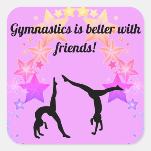 Gymnastics is better with friends Purple Sticker