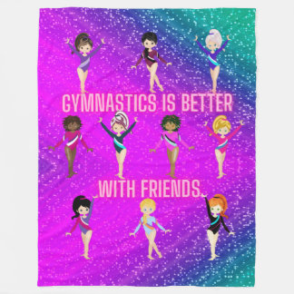 Gymnastics Is Better With Friends Super Sparkle Fleece Blanket
