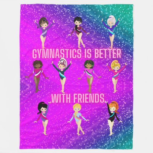Gymnastics Is Better With Friends Super Sparkle    Fleece Blanket