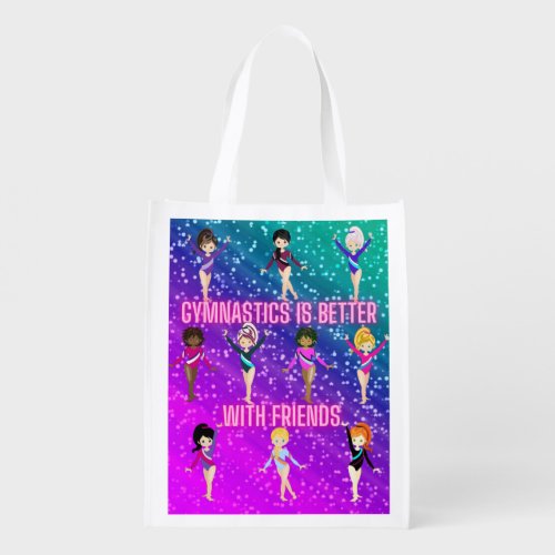 Gymnastics Is Better With Friends Super Sparkle    Grocery Bag