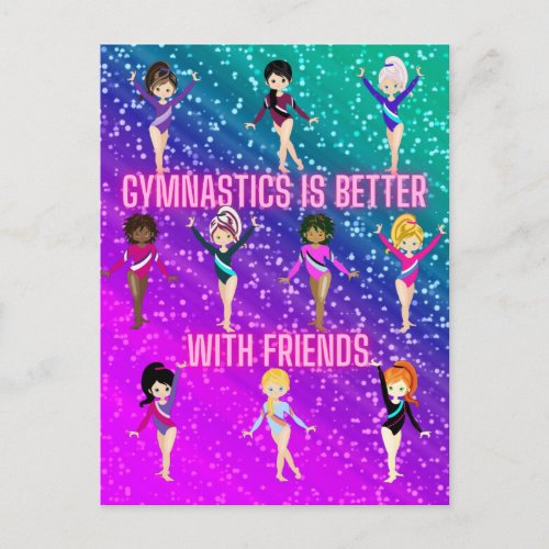 Gymnastics Is Better With Friends Super Sparkle  Postcard