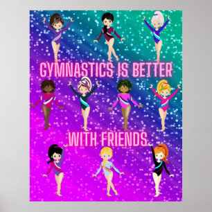 Gymnastics Is Better With Friends Super Sparkle Poster