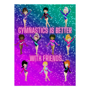 Gymnastics Is Better With Friends Super Sparkle Poster