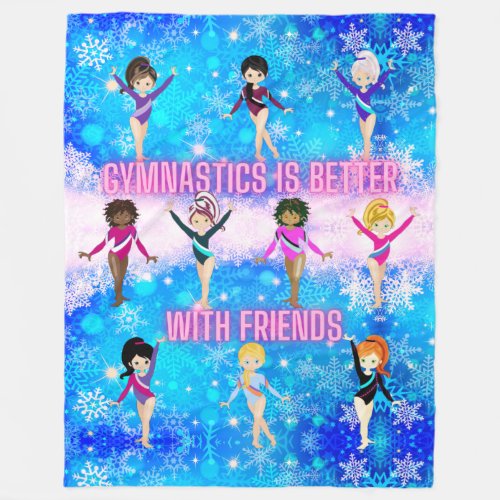 Gymnastics Is Better With Friends Winter Wonder  Fleece Blanket