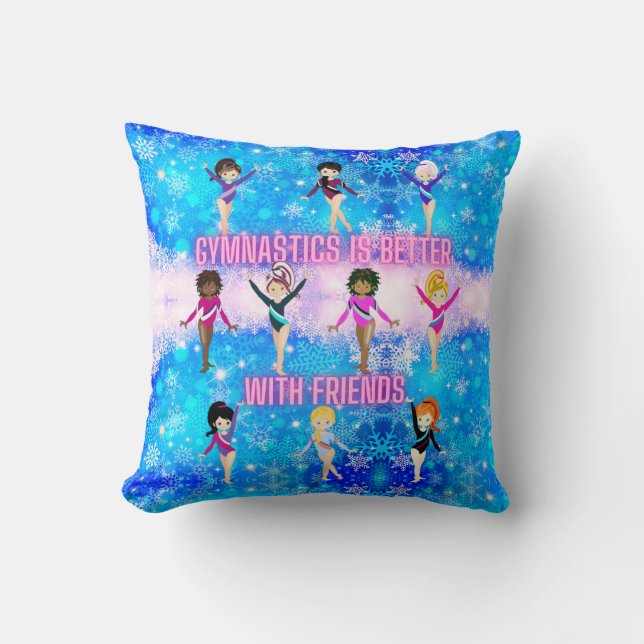 Gymnastics Is Better With Friends Winter Wonder  Throw Pillow (Front)