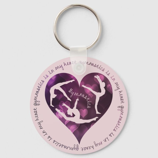 Gymnastics is in my Heart Keychain (Front)