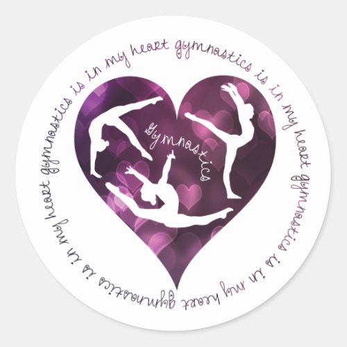 Gymnastics Is In My Heart Round Stickers