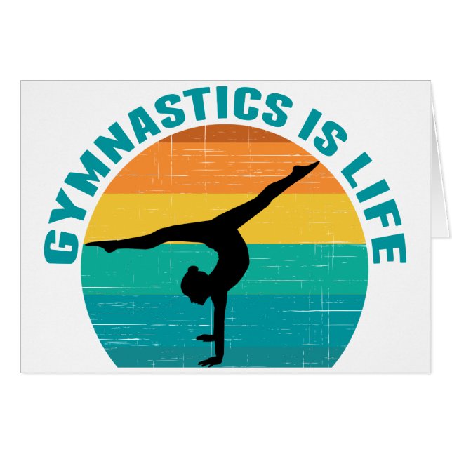 Gymnastics is Life Beautiful Sunset Gymnast Card (Front Horizontal)