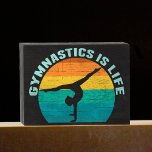 Gymnastics is Life Beautiful Sunset Gymnast Wooden Box Sign<br><div class="desc">Gymnastics is Life. Cute sunset gymnast gift featuring a beautiful colorful background behind a woman doing a pretty handstand with the splits.</div>