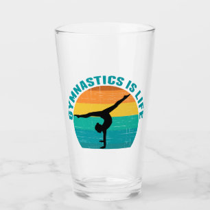 Gymnastics is Life Cool Sunset Gymnast Glass