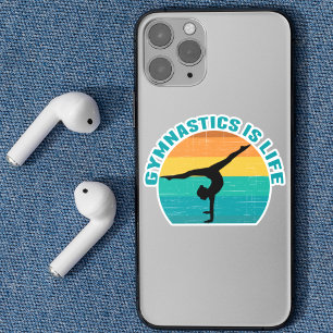 Gymnastics is Life Cool Sunset Gymnast Sticker