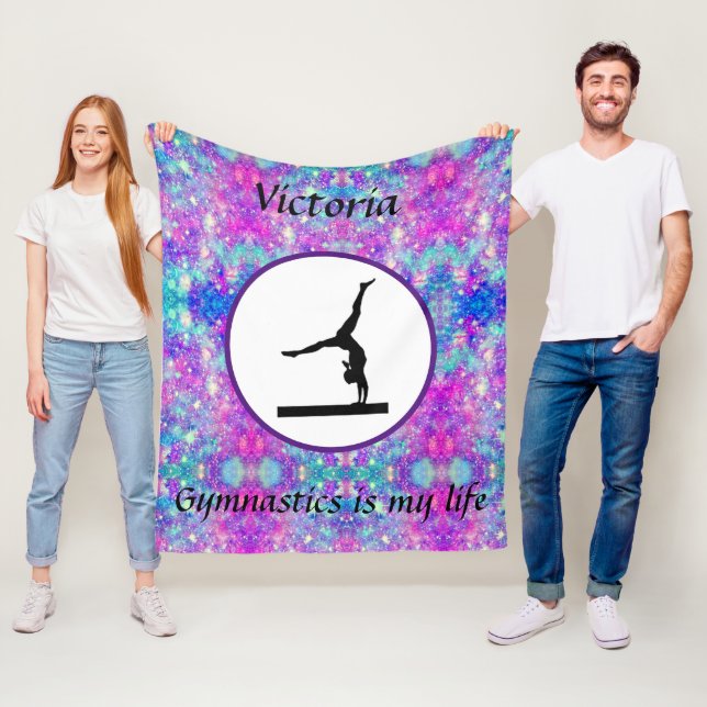 Gymnastics is my life Custom Gymnast Balance Beam Fleece Blanket (In Situ)