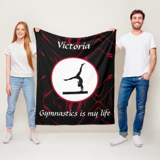 Gymnastics is my life Custom Gymnast Balance Beam Fleece Blanket