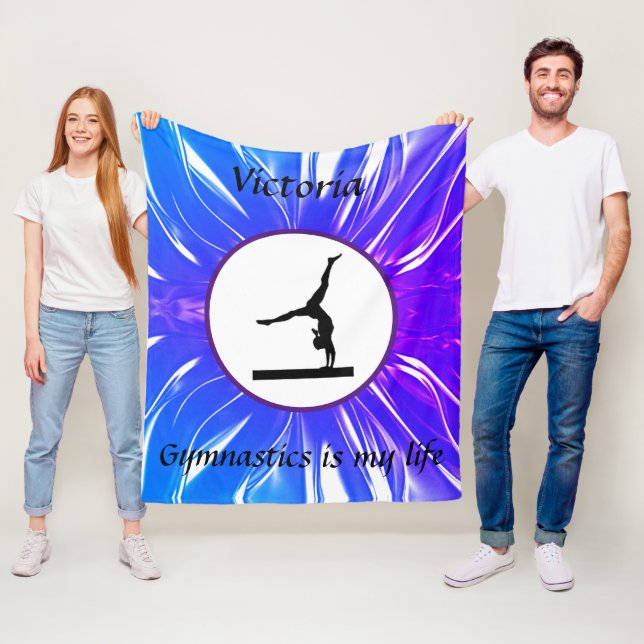 Gymnastics is my life Custom Gymnast Balance Beam Fleece Blanket (In Situ)