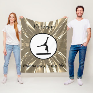 Gymnastics is my life Custom Gymnast Balance Beam Fleece Blanket