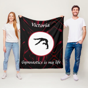 Gymnastics is my life - Custom Gymnast Tumble Fleece Blanket