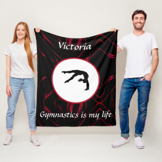 Gymnastics is my life - Custom Gymnast Tumble Fleece Blanket